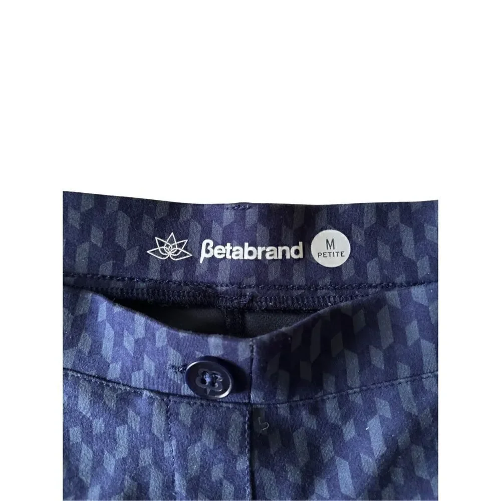 Beta Brand women’s straight leg blue chevron classic dress pant yoga pants size